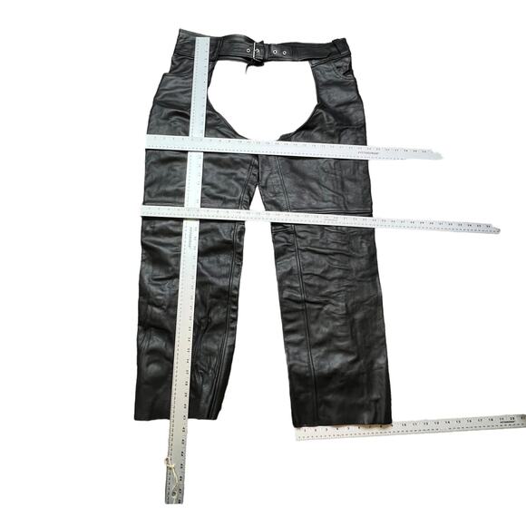 MataGear Inc Men’s 4XL Leather Motorcycle Chaps Pants with Button Zip Closure - Picture 4 of 8